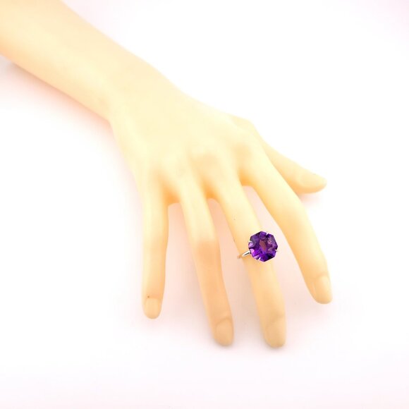 Tiffany & Co. Sterling Silver Purple Amethyst Sparklers Cocktail Flower Ring 6 - Picture 4 of 8